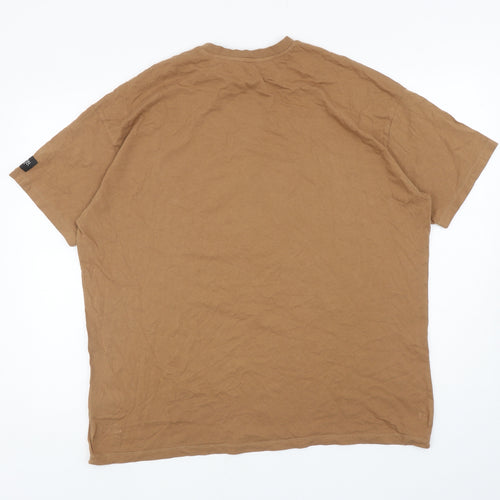 Boohoo Man Mens Brown Cotton T-Shirt Size M Round Neck - Limited Edition Season