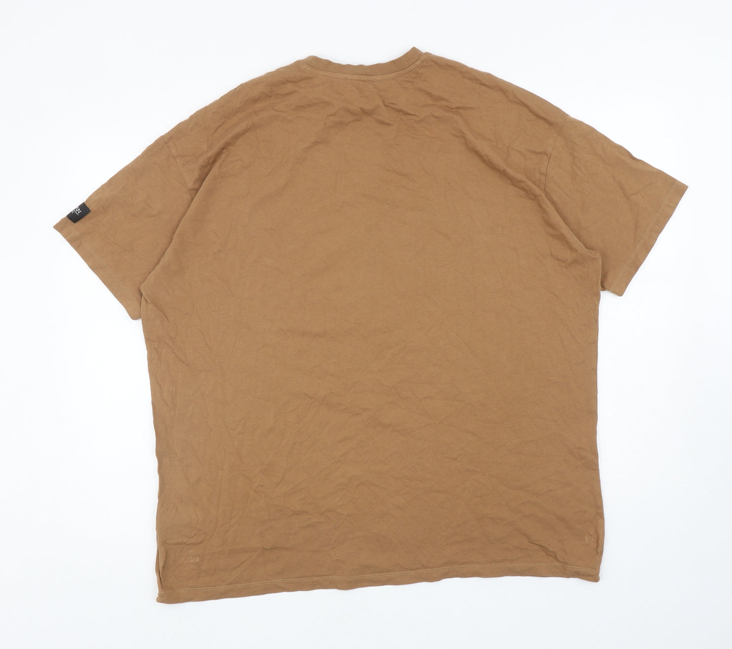 Boohoo Man Mens Brown Cotton T-Shirt Size M Round Neck - Limited Edition Season