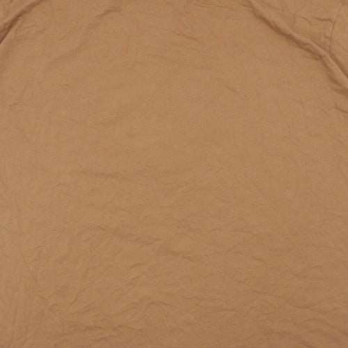 Boohoo Man Mens Brown Cotton T-Shirt Size M Round Neck - Limited Edition Season