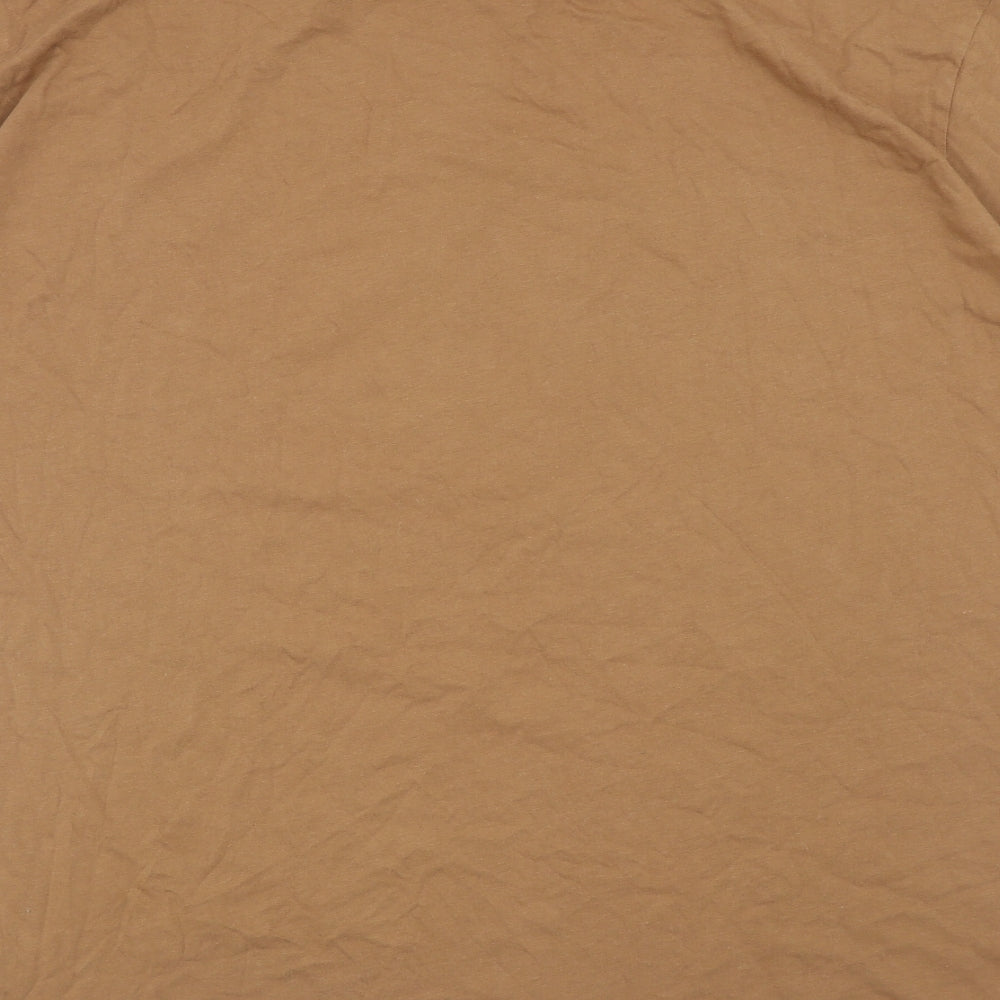 Boohoo Man Mens Brown Cotton T-Shirt Size M Round Neck - Limited Edition Season
