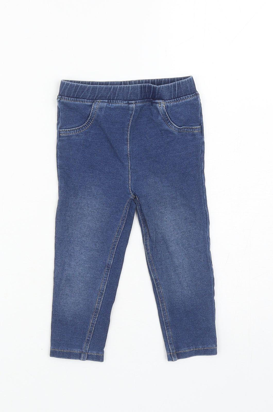 George Girls Blue Cotton Pedal Pusher Jeans Size 12-18 Months Pullover