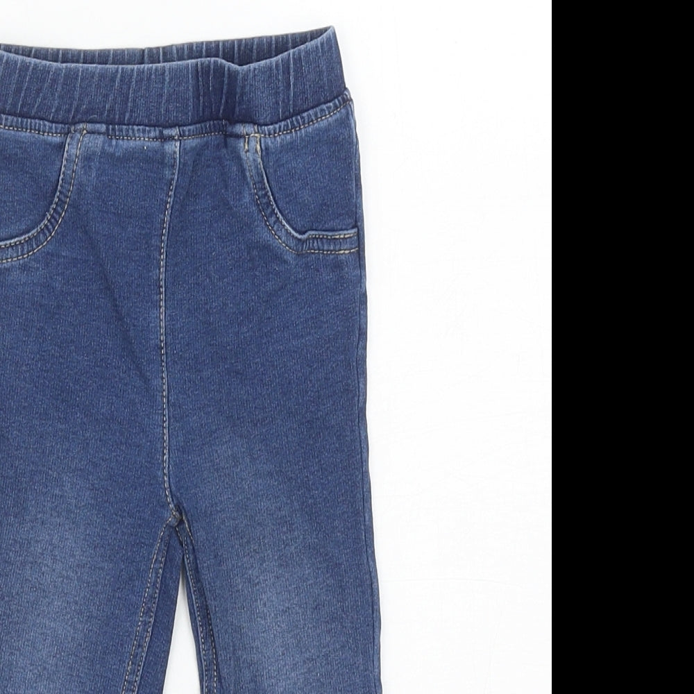 George Girls Blue Cotton Pedal Pusher Jeans Size 12-18 Months Pullover