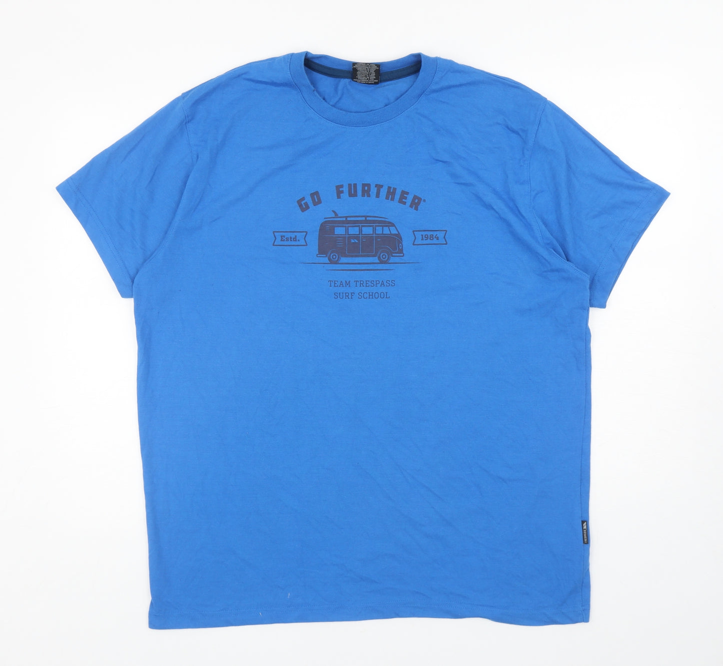 Trespass Mens Blue Polyester T-Shirt Size XL Round Neck - Go Further