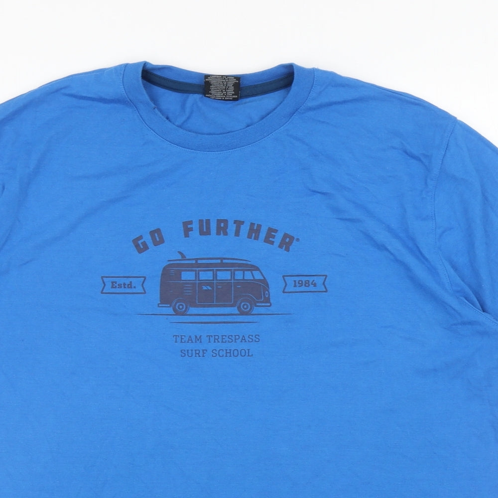 Trespass Mens Blue Polyester T-Shirt Size XL Round Neck - Go Further