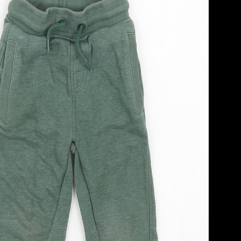 Nutmeg Boys Green Cotton Jogger Trousers Size 12-18 Months Pullover