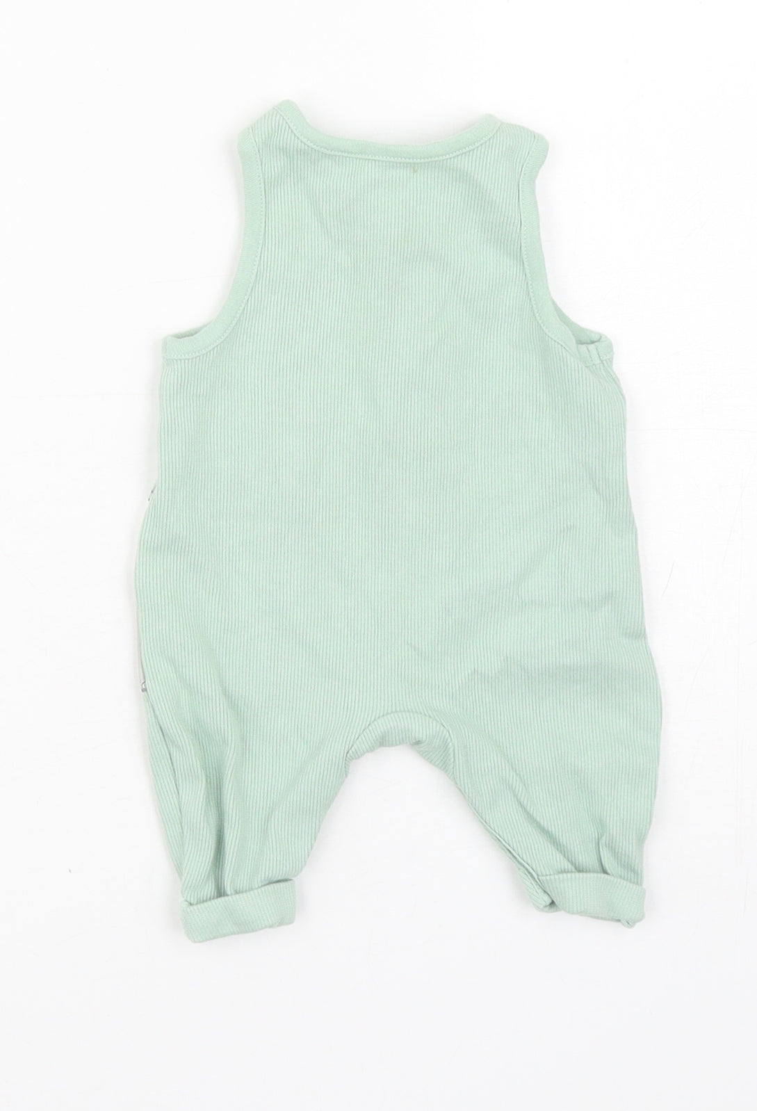 Nutmeg Baby Green Cotton Babygrow One-Piece Size 0-3 Months Snap - Dumbo