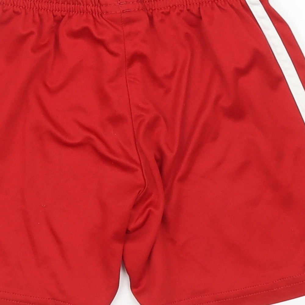 adidas Boys Red Polyester Sweat Shorts Size 3-4 Years Regular - SUFC