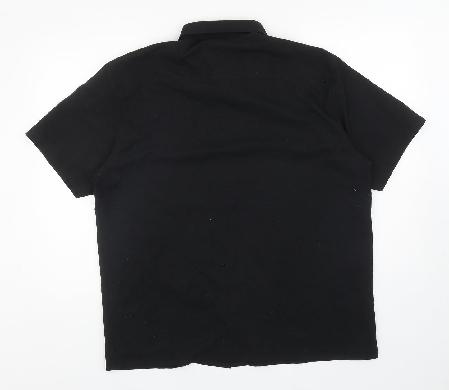 Cedar Wood State Mens Black Polyester Button-Up Size L Collared Button - Tribal