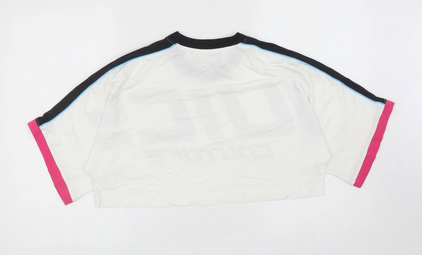 Juicy Couture Girls White Cotton Cropped T-Shirt Size 15-16 Years Round Neck Pullover - Juicy Couture