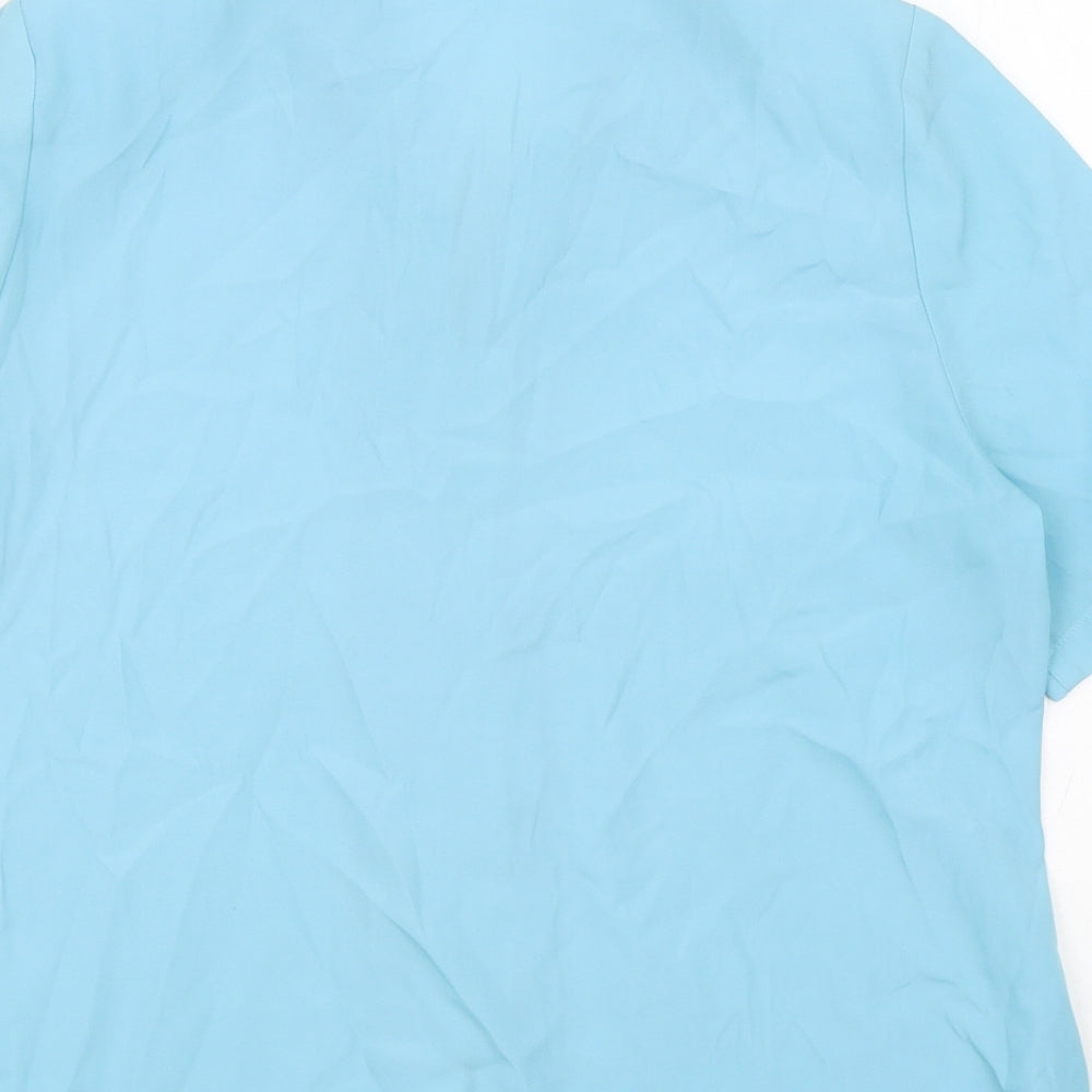 Eastex Womens Blue Polyester Basic Button-Up Size 12 Collared