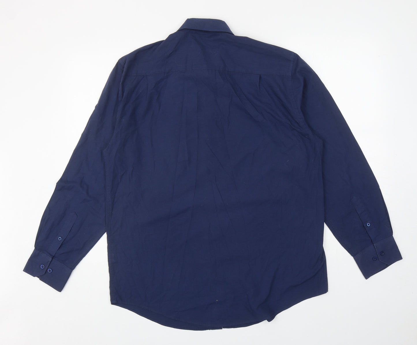 F&F Mens Blue Polyester Button-Up Size 42 Collared Button