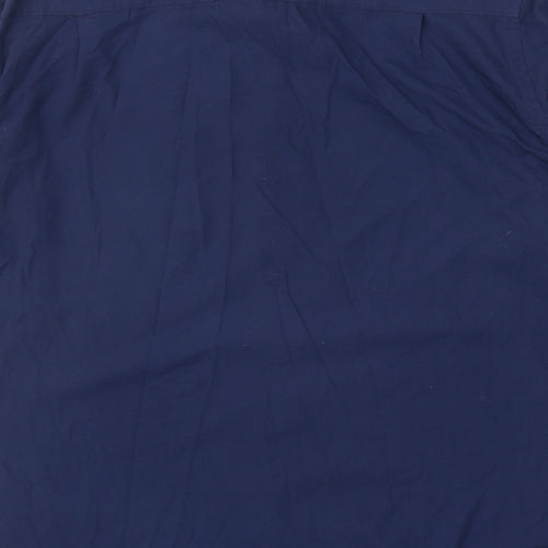 F&F Mens Blue Polyester Button-Up Size 42 Collared Button