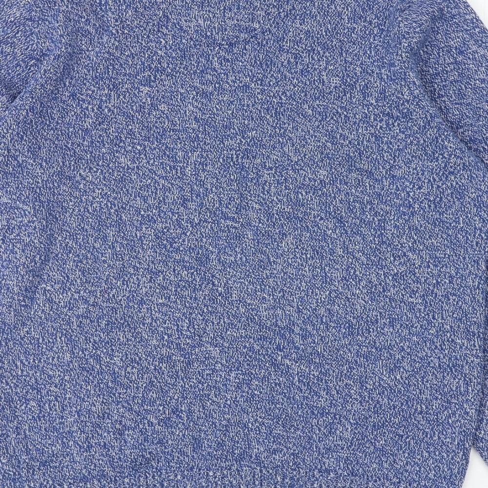 Atlantic Bay Mens Blue Round Neck Cotton Pullover Jumper Size S
