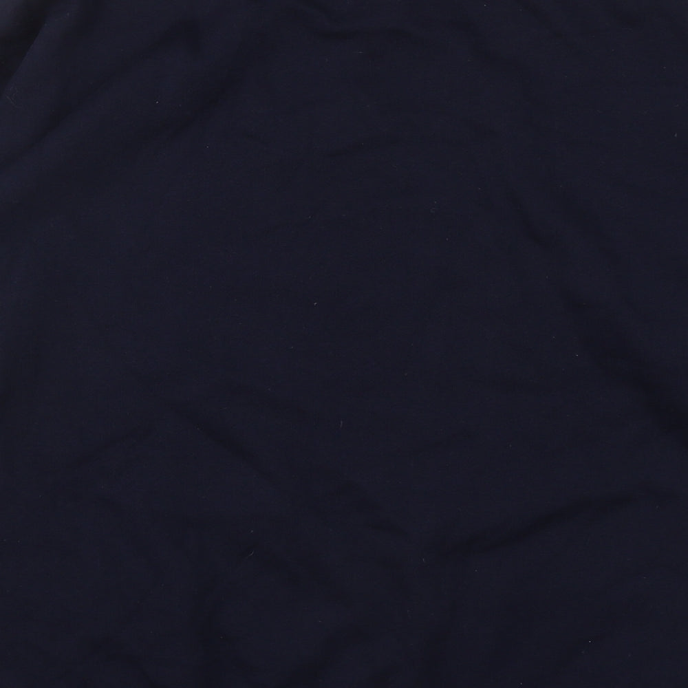 Alice Collins Womens Blue Cotton Pullover Sweatshirt Size L Button - Flowers