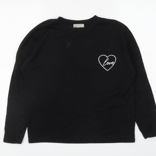 Papaya Womens Black Polyester Pullover Sweatshirt Size S Pullover - Love Heart
