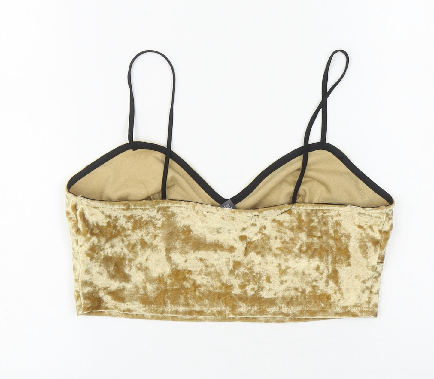 Primark Womens Gold Polyester Cropped Tank Size 10 Sweetheart