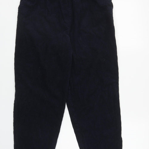 Amber Womens Blue Cotton Trousers Size 16 L24.5 in Regular Drawstring
