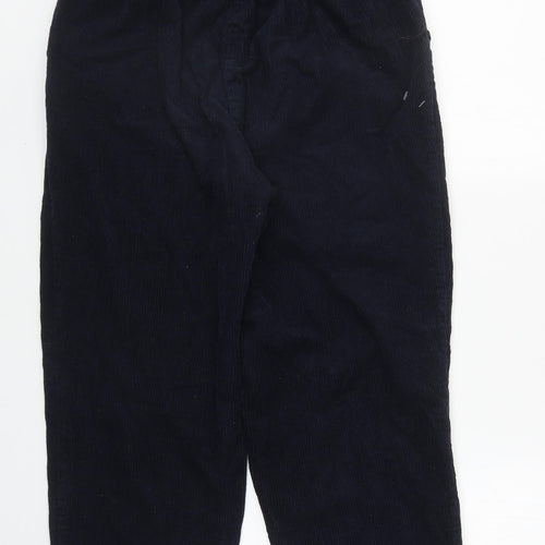 Amber Womens Blue Cotton Trousers Size 16 L24.5 in Regular Drawstring