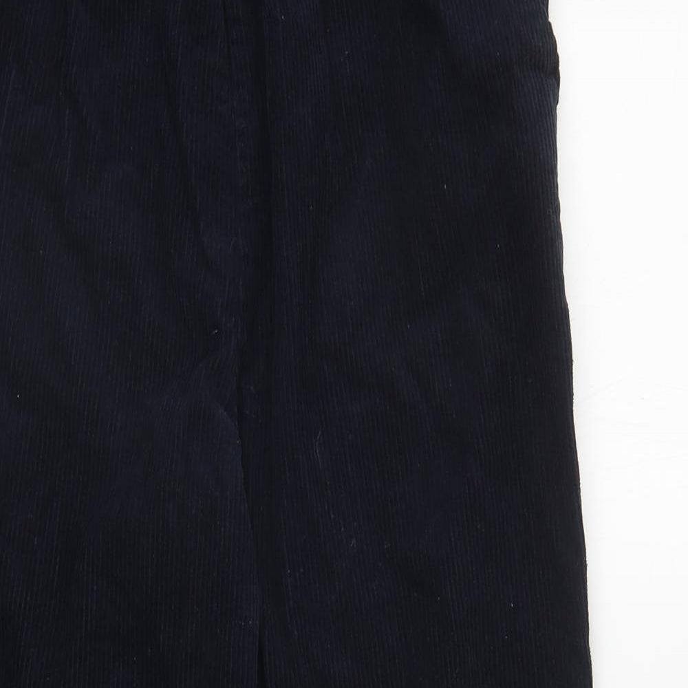 Amber Womens Blue Cotton Trousers Size 16 L24.5 in Regular Drawstring