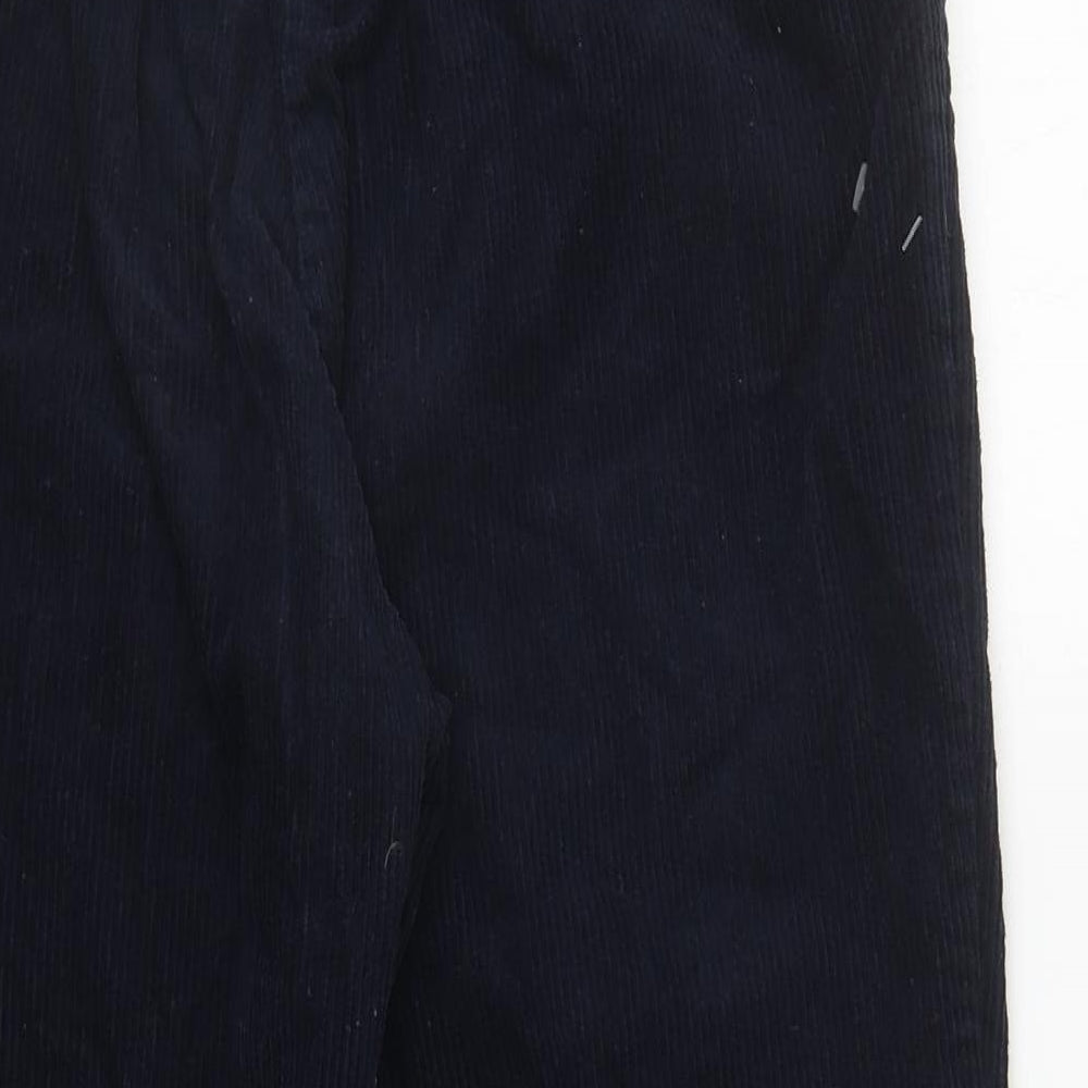 Amber Womens Blue Cotton Trousers Size 16 L24.5 in Regular Drawstring