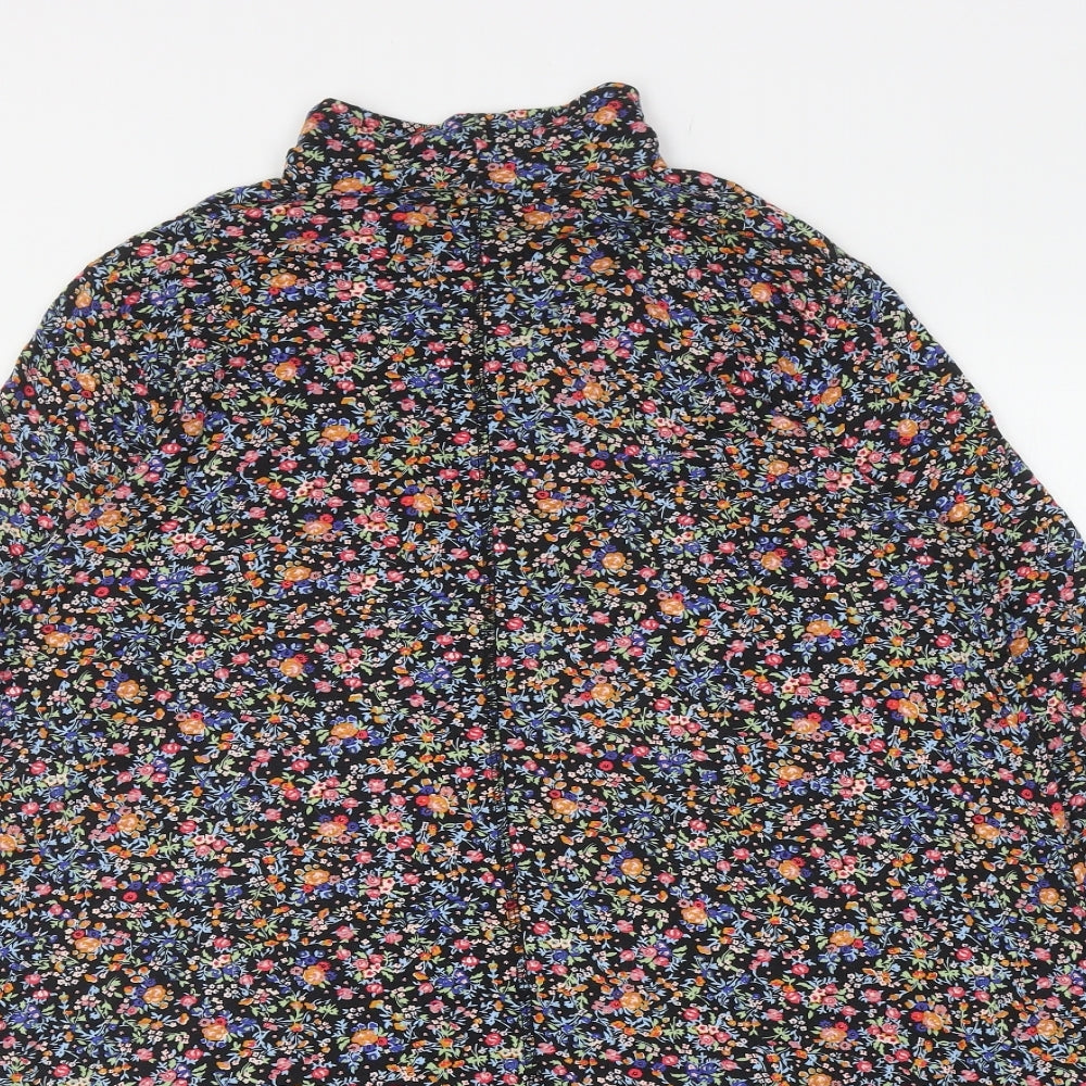Red Herring Womens Multicoloured Floral Viscose A-Line Size 14 Roll Neck Pullover
