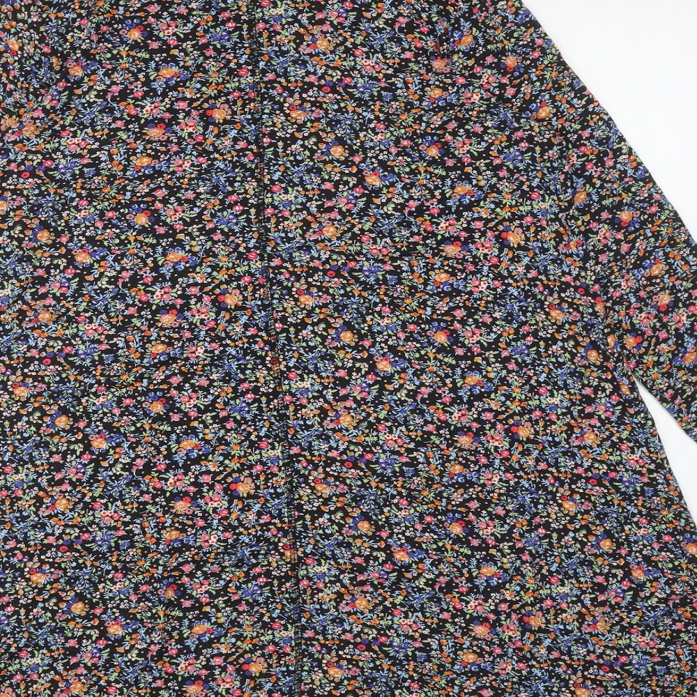 Red Herring Womens Multicoloured Floral Viscose A-Line Size 14 Roll Neck Pullover