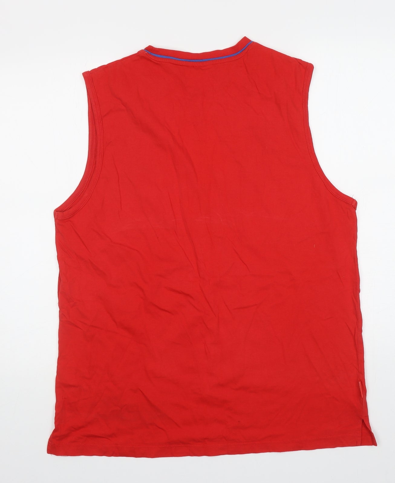 Slazenger Mens Red Cotton Basic Tank Size XL Round Neck Pullover