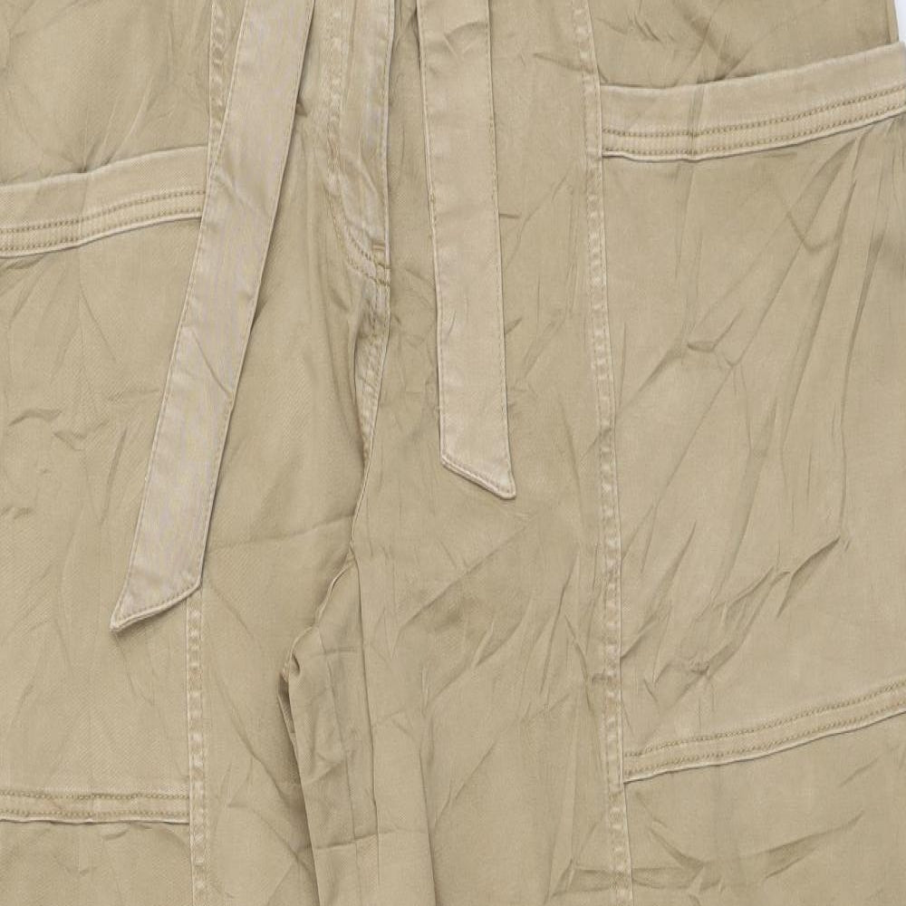 Per Una Womens Beige Cotton Straight Jeans Size 18 L28 in Regular Button