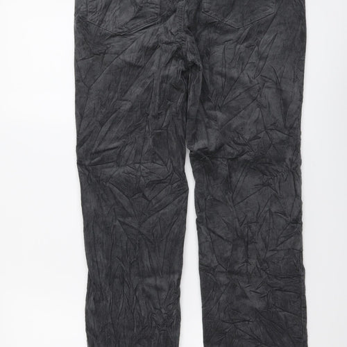 Marks and Spencer Womens Grey Cotton Straight Jeans Size 12 L28 in Regular Button