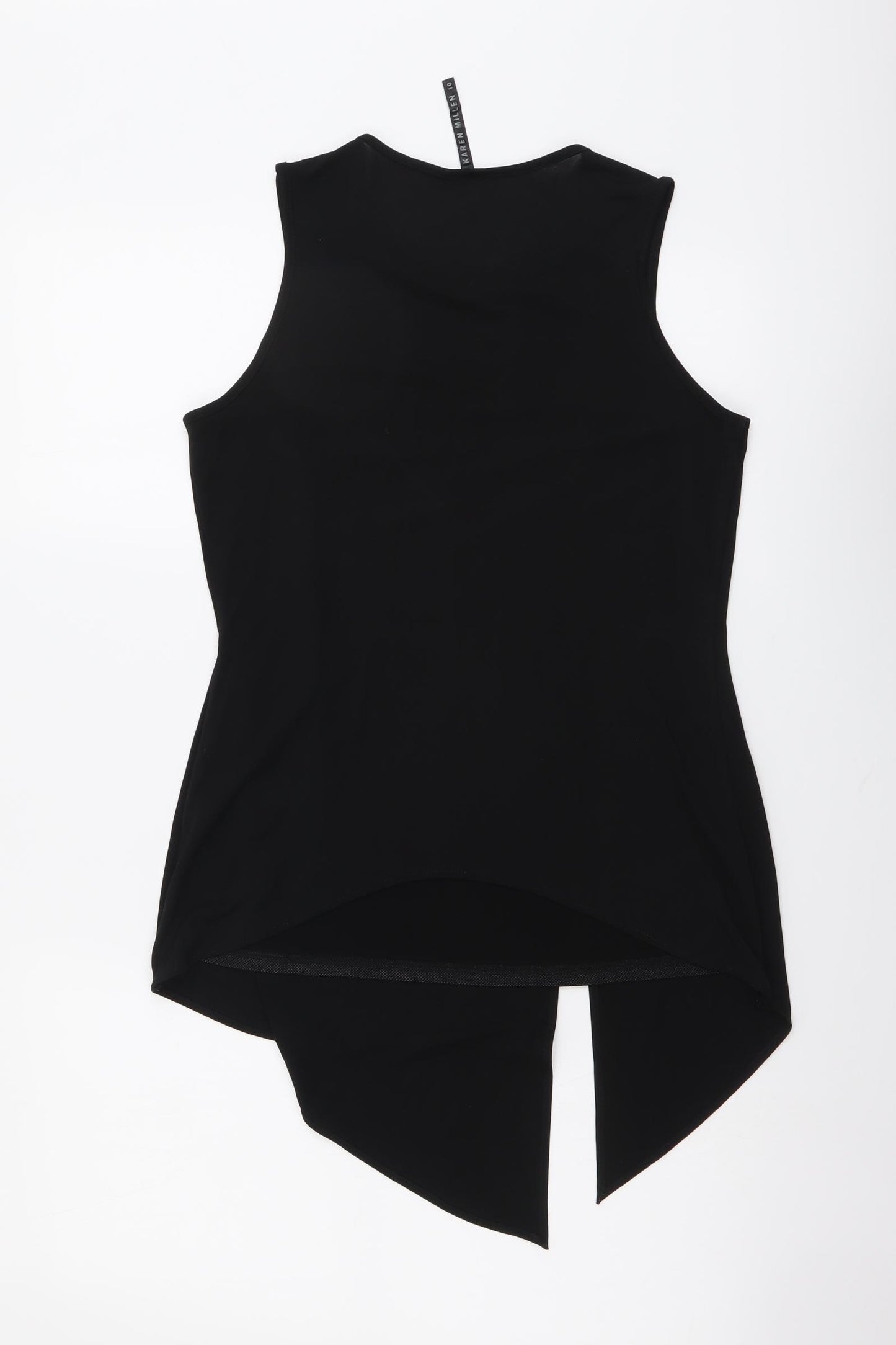 Karen Millen Womens Black Polyester Basic T-Shirt Size 10 Round Neck