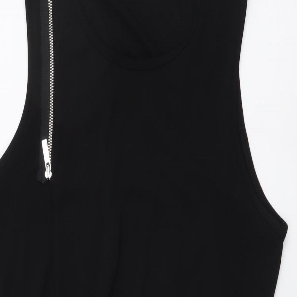 Karen Millen Womens Black Polyester Basic T-Shirt Size 10 Round Neck