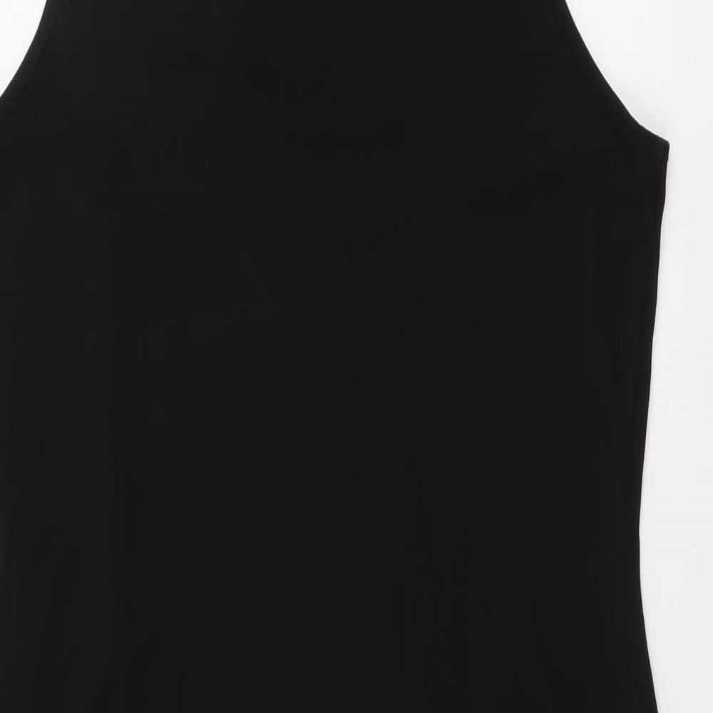 Karen Millen Womens Black Polyester Basic T-Shirt Size 10 Round Neck