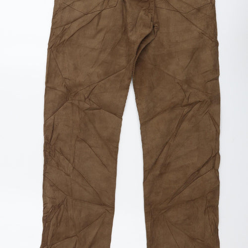 Marks and Spencer Mens Brown Cotton Straight Jeans Size 30 in L33 in Regular Button