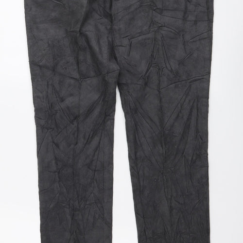 Marks and Spencer Mens Grey Cotton Straight Jeans Size 30 in L33 in Regular Button