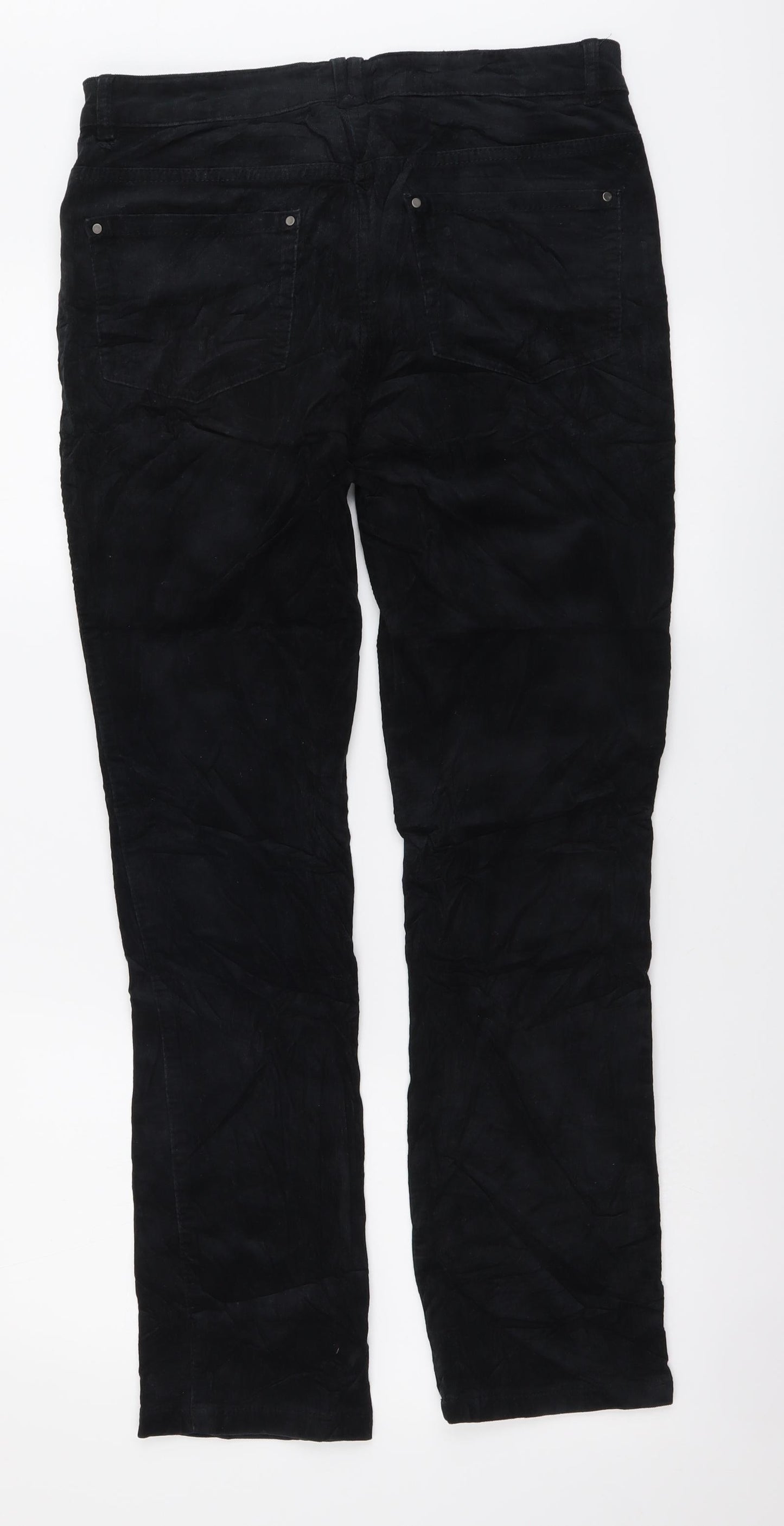 M&Co Womens Black Cotton Straight Jeans Size 10 L30 in Regular Button