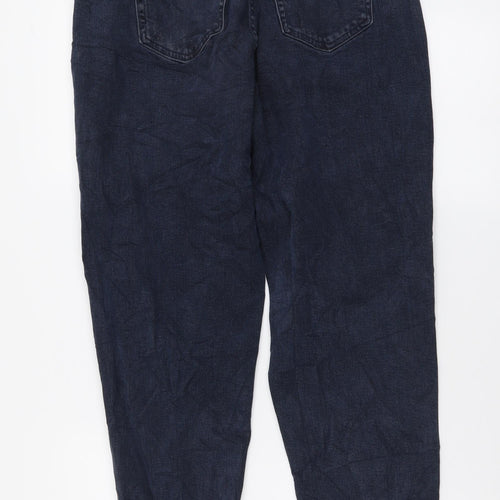 Marks and Spencer Womens Blue Cotton Tapered Jeans Size 10 L26 in Regular Button