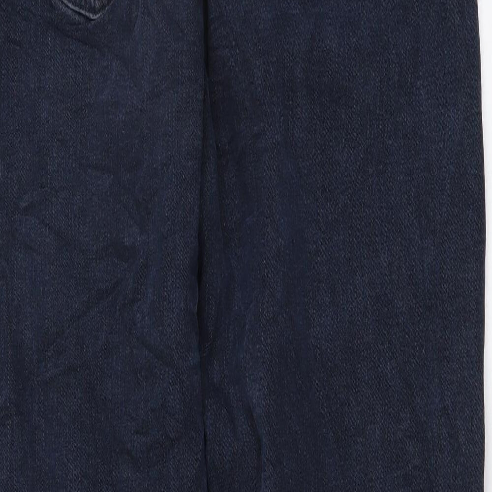 Marks and Spencer Womens Blue Cotton Tapered Jeans Size 10 L26 in Regular Button