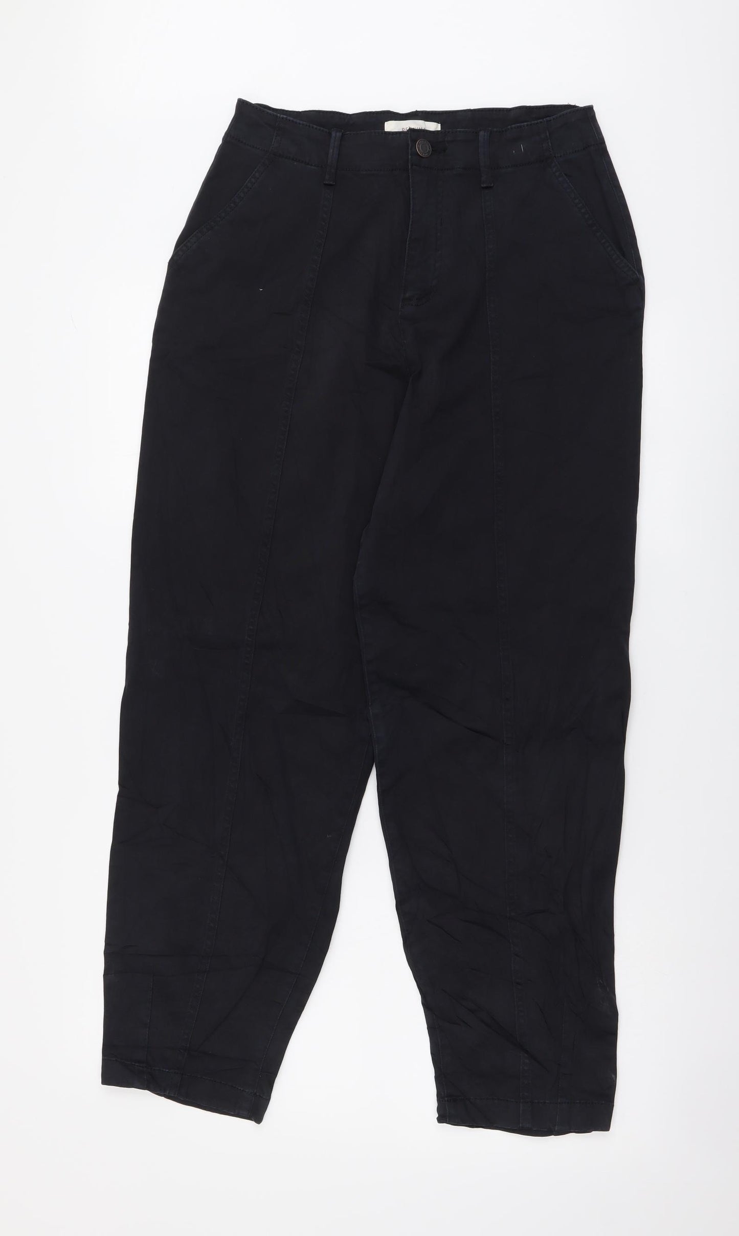 Per Una Womens Black Cotton Mom Jeans Size 10 L26 in Regular Button