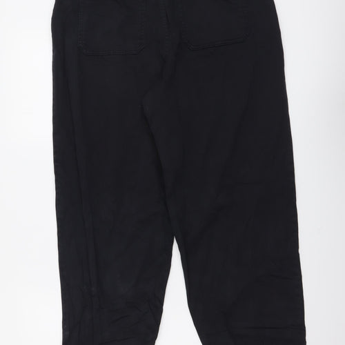 Per Una Womens Black Cotton Mom Jeans Size 10 L26 in Regular Button