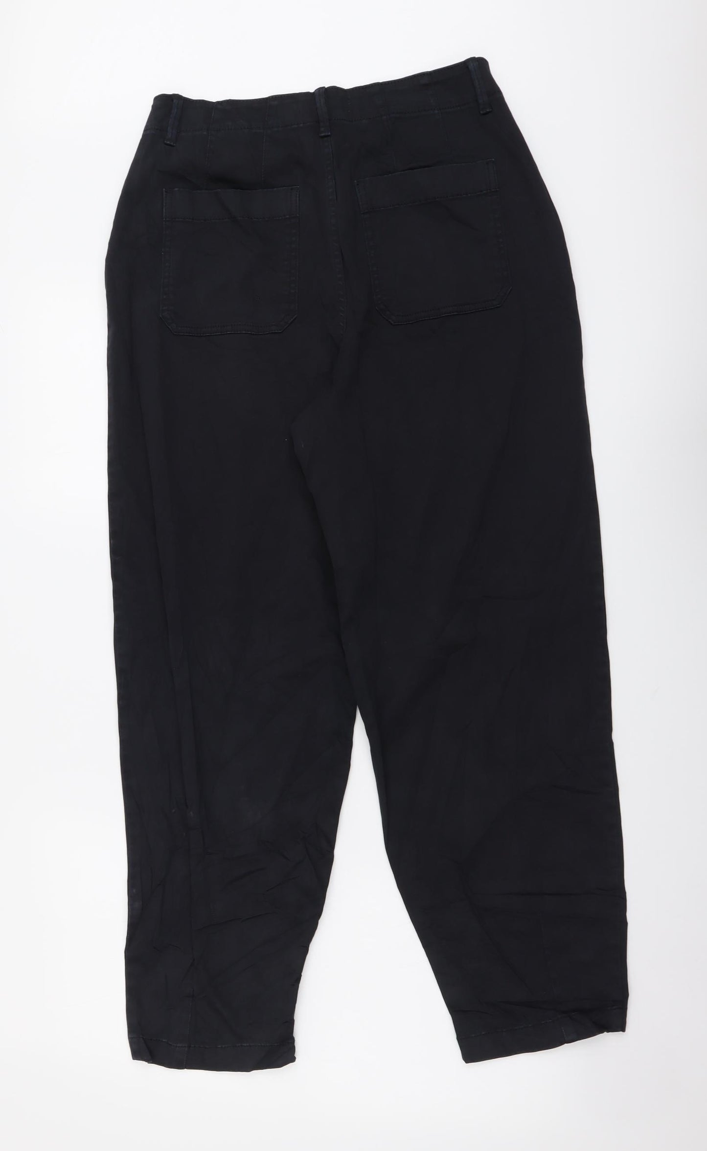 Per Una Womens Black Cotton Mom Jeans Size 10 L26 in Regular Button