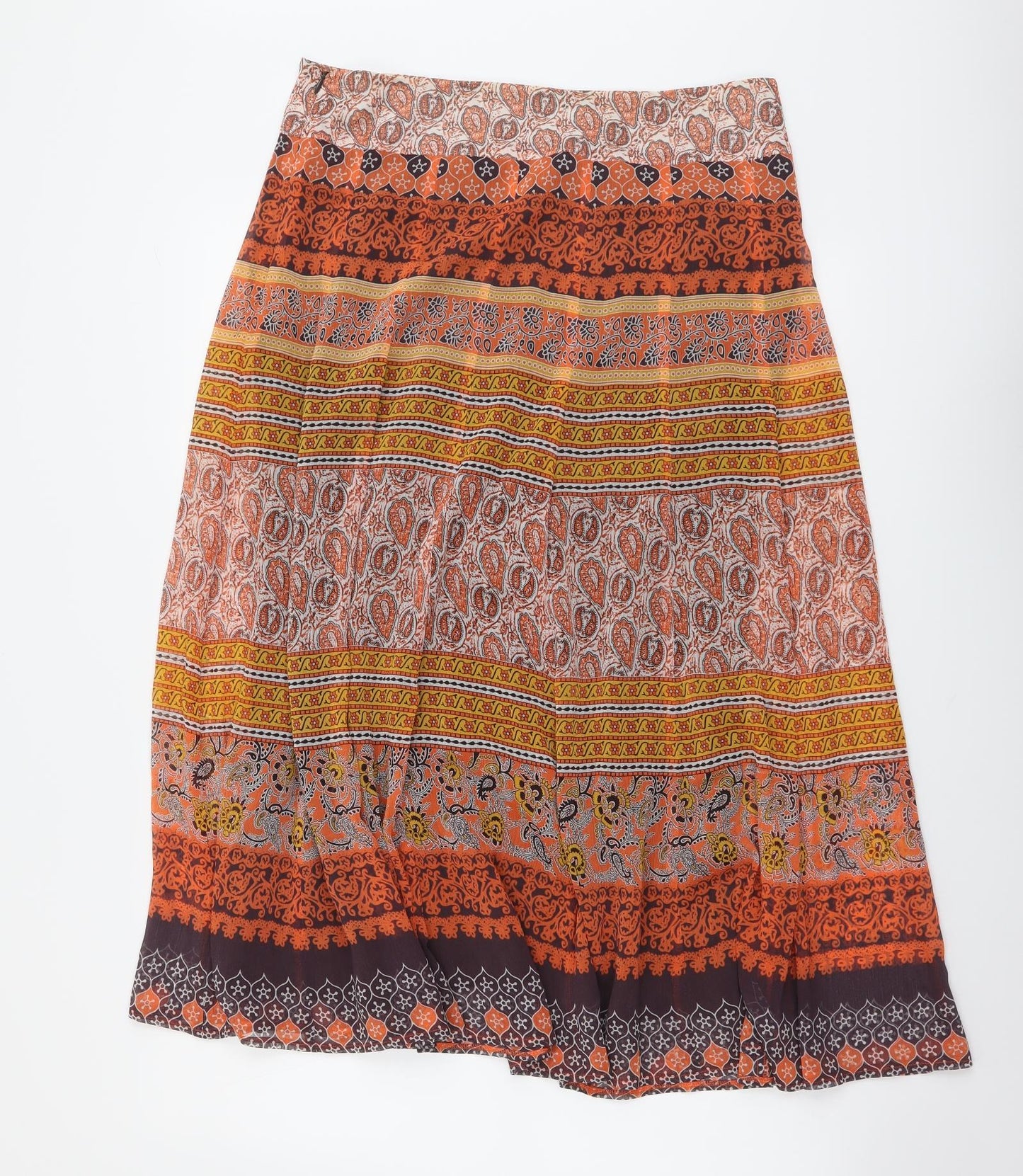 Marks and Spencer Womens Multicoloured Geometric Polyester A-Line Skirt Size 12 Zip