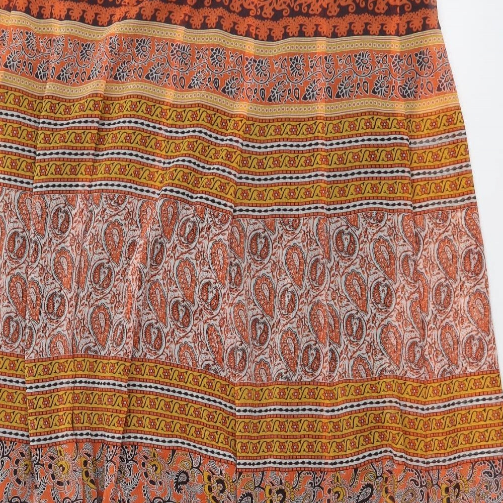 Marks and Spencer Womens Multicoloured Geometric Polyester A-Line Skirt Size 12 Zip