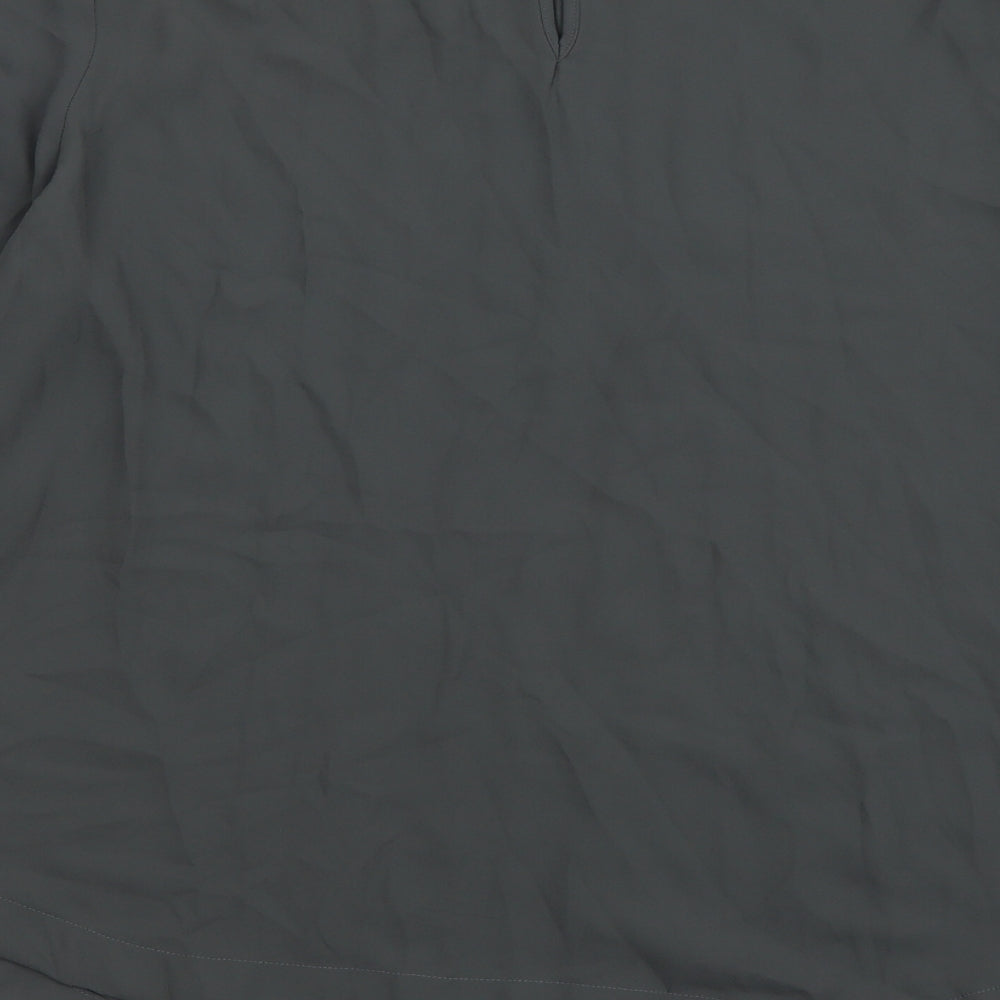 Marks and Spencer Womens Grey Polyester Basic Blouse Size 16 Round Neck
