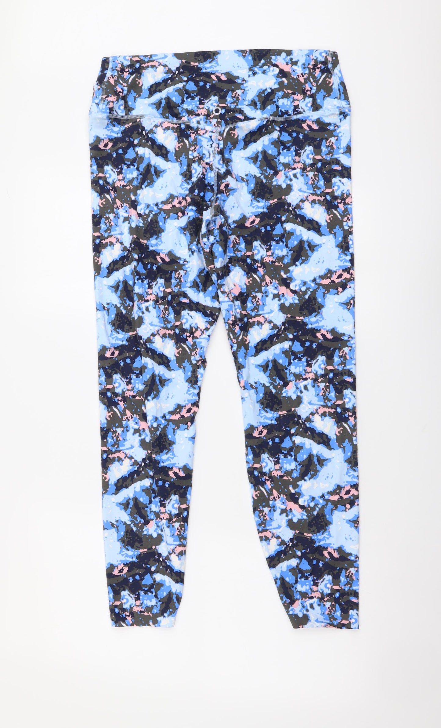 Marks and Spencer Womens Multicoloured Geometric Polyester Compression Leggings Size 18 L26 in Regular