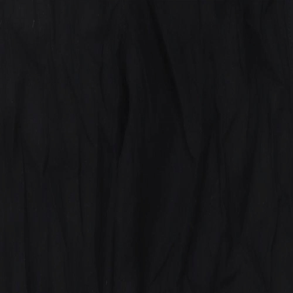 Marks and Spencer Womens Black Linen Trousers Size 12 L30 in Regular Drawstring