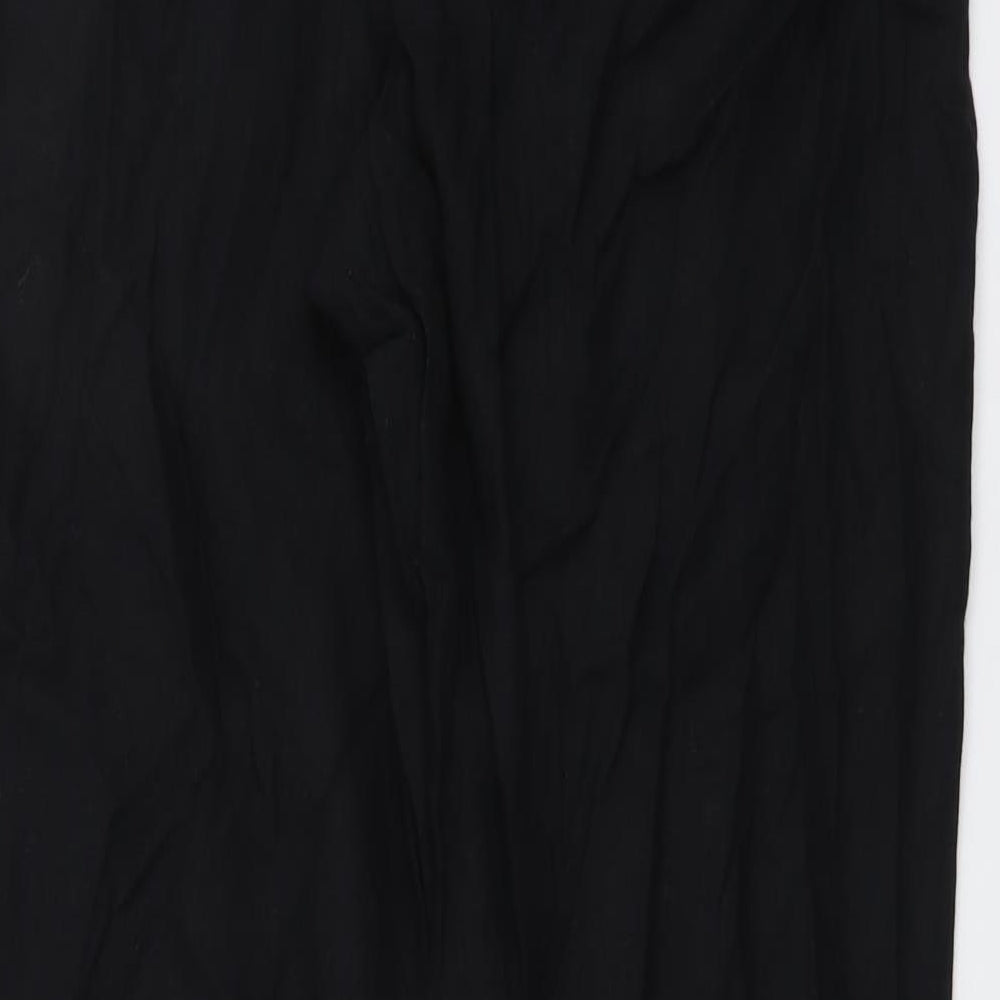Marks and Spencer Womens Black Linen Trousers Size 12 L30 in Regular Drawstring