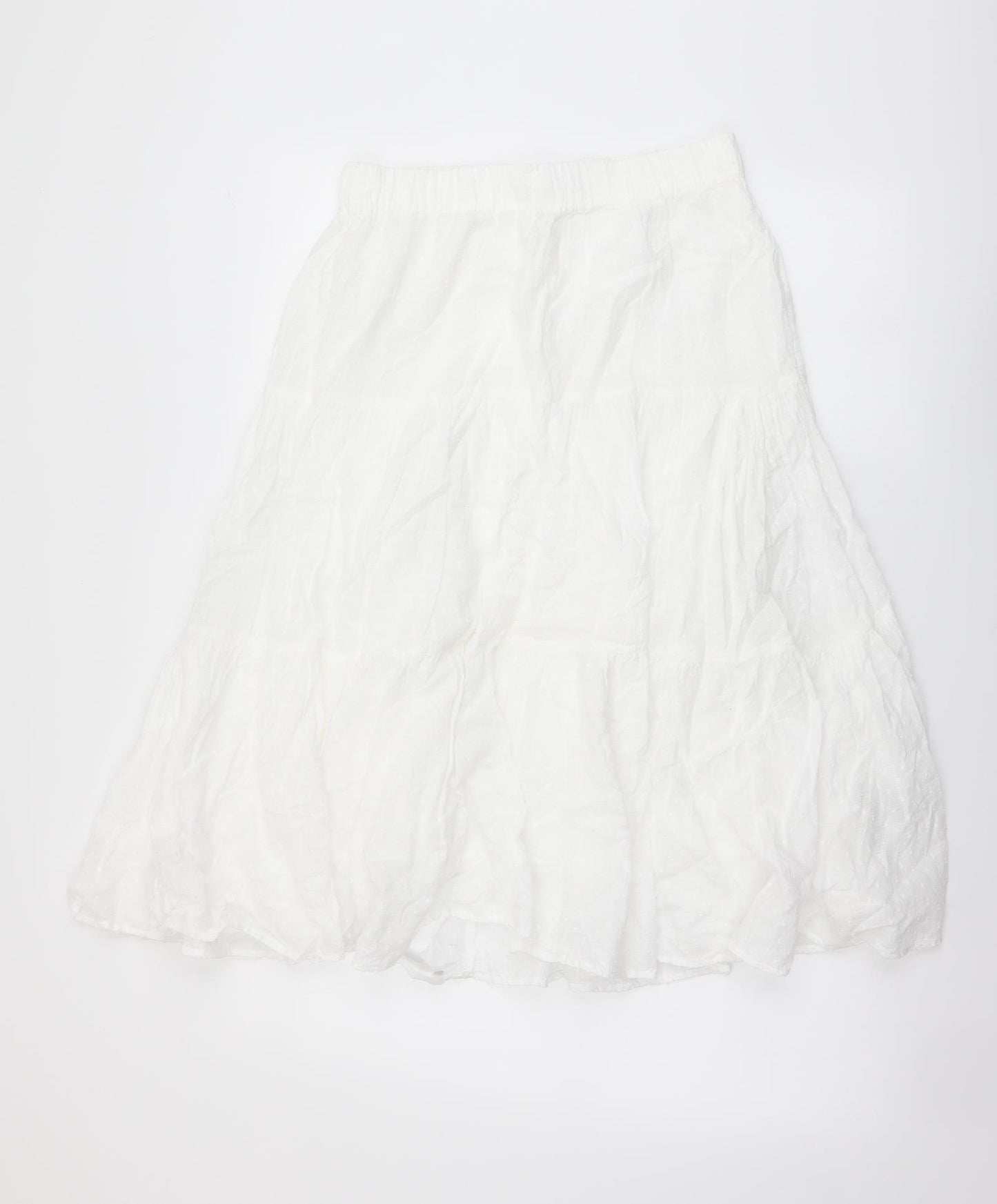 Marks and Spencer Womens White Cotton A-Line Skirt Size 10