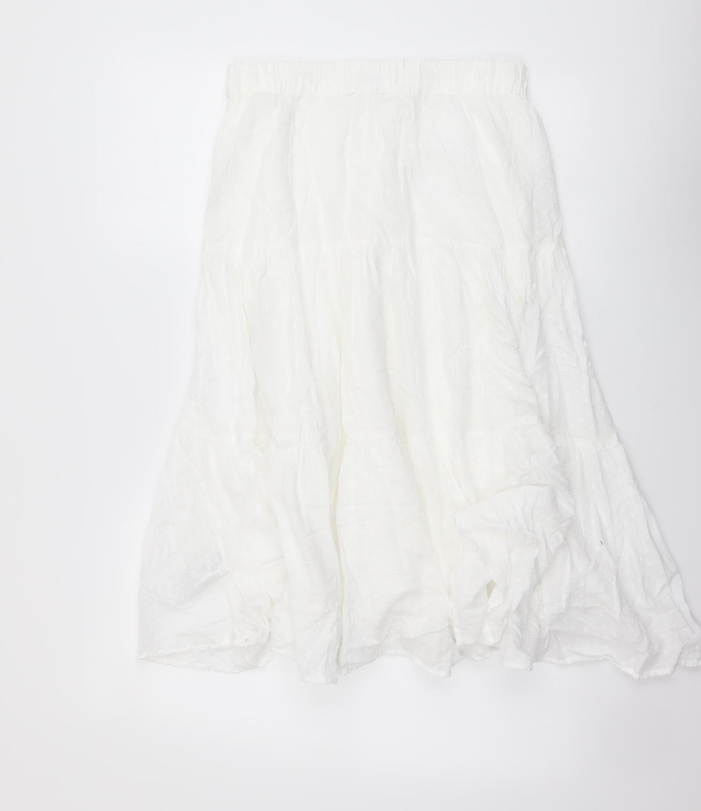 Marks and Spencer Womens White Cotton A-Line Skirt Size 10