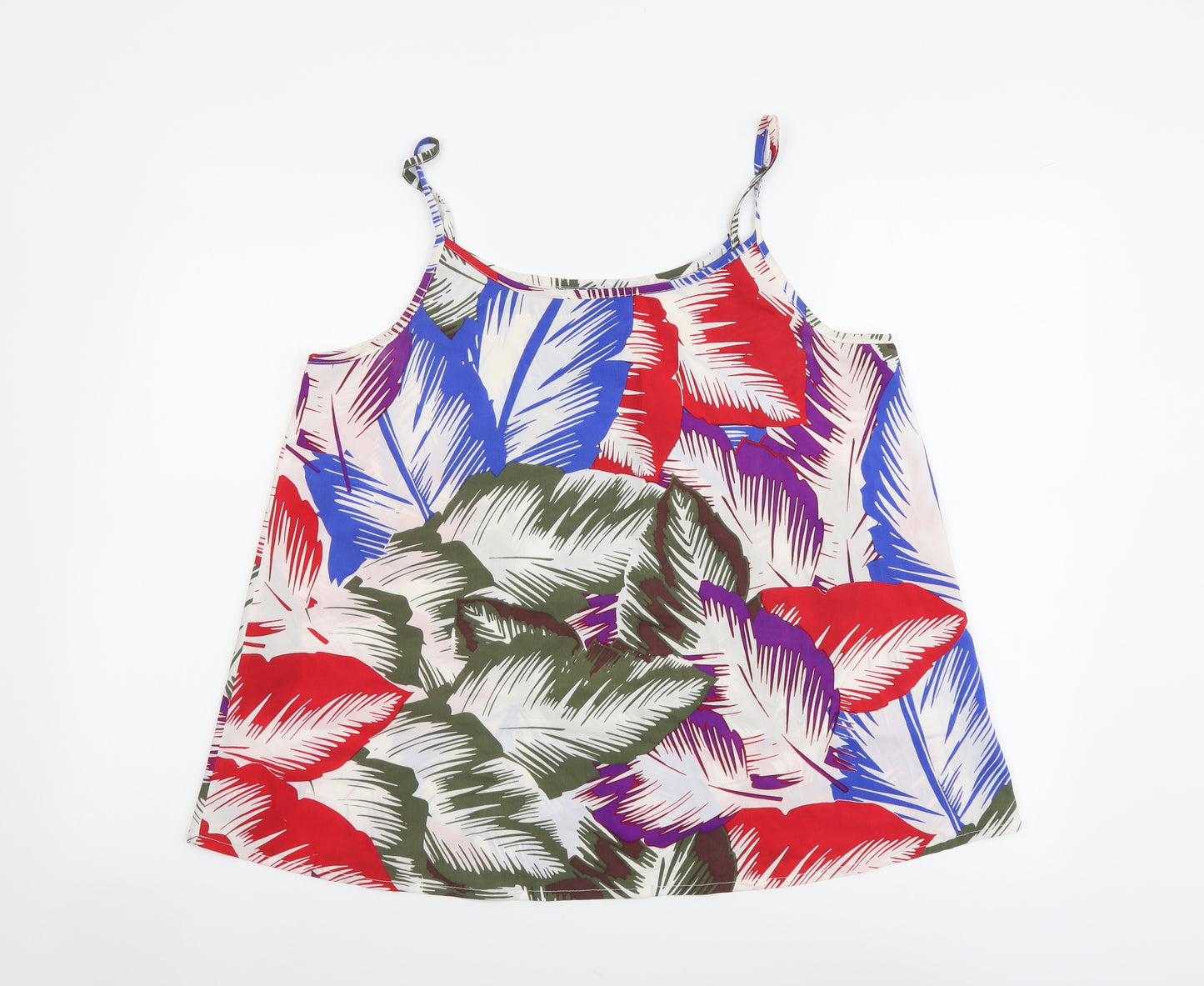 Peacocks Womens Multicoloured Floral Polyester Camisole Tank Size 12 Round Neck