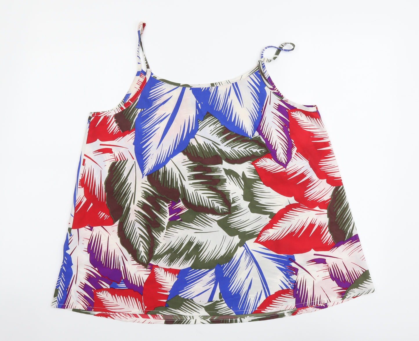 Peacocks Womens Multicoloured Floral Polyester Camisole Tank Size 12 Round Neck